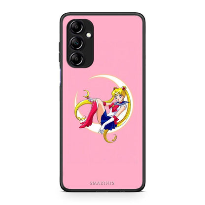Θήκη Samsung Galaxy A14 / A14 5G Moon Girl από τη Smartfits με σχέδιο στο πίσω μέρος και μαύρο περίβλημα | Samsung Galaxy A14 / A14 5G Moon Girl Case with Colorful Back and Black Bezels
