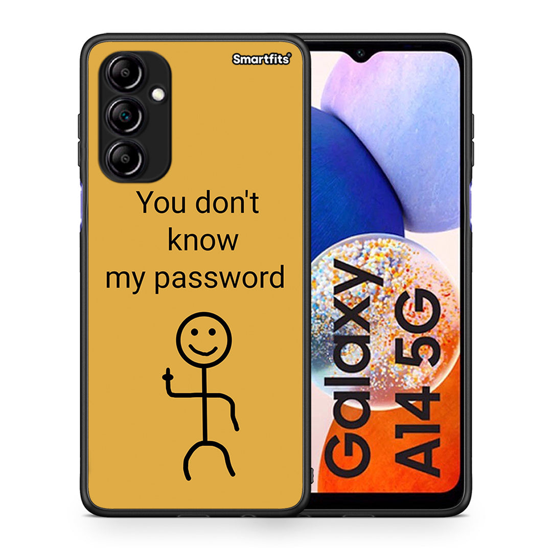 Θήκη Samsung Galaxy A14 / A14 5G My Password από τη Smartfits με σχέδιο στο πίσω μέρος και μαύρο περίβλημα | Samsung Galaxy A14 / A14 5G My Password Case with Colorful Back and Black Bezels