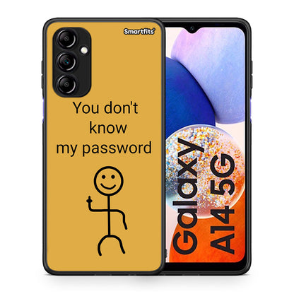 Θήκη Samsung Galaxy A14 / A14 5G My Password από τη Smartfits με σχέδιο στο πίσω μέρος και μαύρο περίβλημα | Samsung Galaxy A14 / A14 5G My Password Case with Colorful Back and Black Bezels