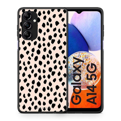 Θήκη Samsung Galaxy A14 / A14 5G New Polka Dots από τη Smartfits με σχέδιο στο πίσω μέρος και μαύρο περίβλημα | Samsung Galaxy A14 / A14 5G New Polka Dots Case with Colorful Back and Black Bezels