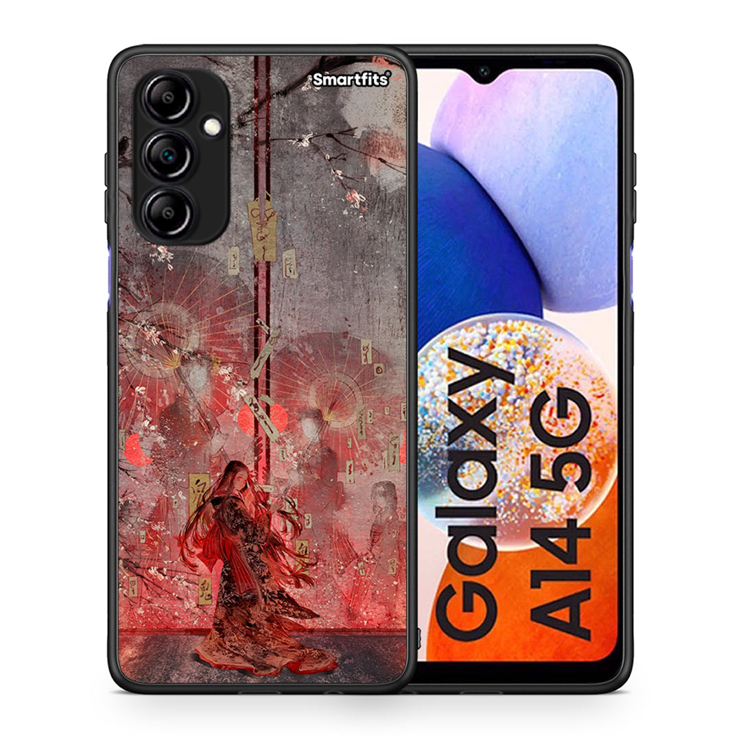 Θήκη Samsung Galaxy A14 / A14 5G Nezuko Kamado από τη Smartfits με σχέδιο στο πίσω μέρος και μαύρο περίβλημα | Samsung Galaxy A14 / A14 5G Nezuko Kamado Case with Colorful Back and Black Bezels