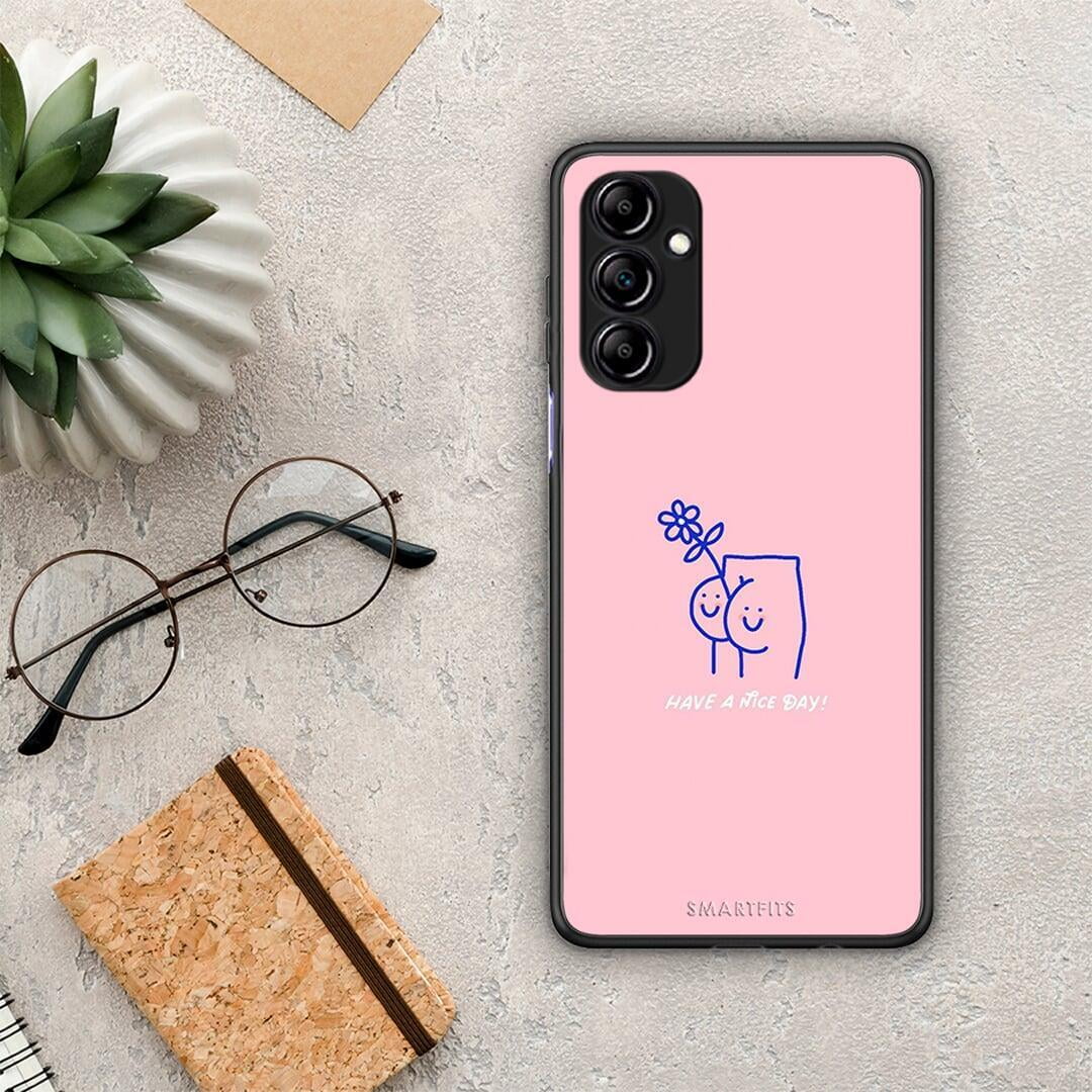 Θήκη Samsung Galaxy A14 / A14 5G Nice Day από τη Smartfits με σχέδιο στο πίσω μέρος και μαύρο περίβλημα | Samsung Galaxy A14 / A14 5G Nice Day Case with Colorful Back and Black Bezels