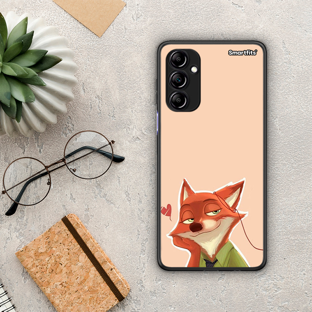 Θήκη Samsung Galaxy A14 / A14 5G Nick Wilde And Judy Hopps Love 1 από τη Smartfits με σχέδιο στο πίσω μέρος και μαύρο περίβλημα | Samsung Galaxy A14 / A14 5G Nick Wilde And Judy Hopps Love 1 Case with Colorful Back and Black Bezels