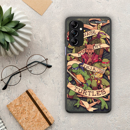 Θήκη Samsung Galaxy A14 / A14 5G Ninja Turtles από τη Smartfits με σχέδιο στο πίσω μέρος και μαύρο περίβλημα | Samsung Galaxy A14 / A14 5G Ninja Turtles Case with Colorful Back and Black Bezels