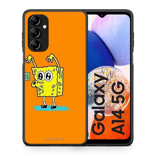 Θήκη Samsung Galaxy A14 / A14 5G No Money 2 από τη Smartfits με σχέδιο στο πίσω μέρος και μαύρο περίβλημα | Samsung Galaxy A14 / A14 5G No Money 2 Case with Colorful Back and Black Bezels