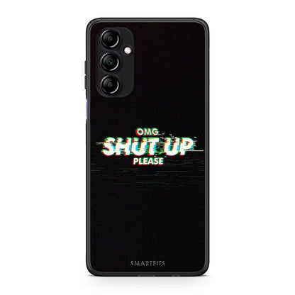 Θήκη Samsung Galaxy A14 / A14 5G OMG ShutUp από τη Smartfits με σχέδιο στο πίσω μέρος και μαύρο περίβλημα | Samsung Galaxy A14 / A14 5G OMG ShutUp Case with Colorful Back and Black Bezels