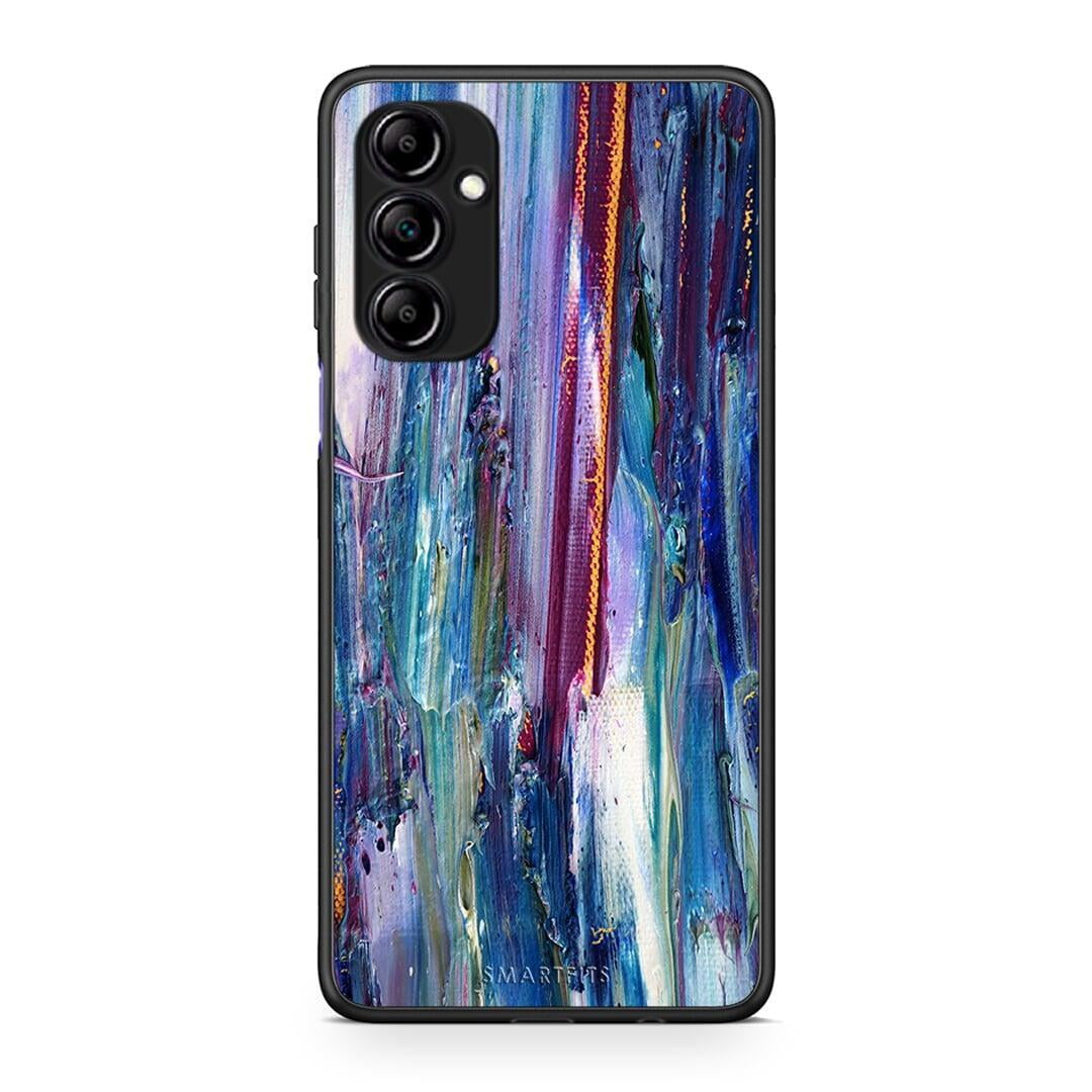 Θήκη Samsung Galaxy A14 / A14 5G Paint Winter από τη Smartfits με σχέδιο στο πίσω μέρος και μαύρο περίβλημα | Samsung Galaxy A14 / A14 5G Paint Winter Case with Colorful Back and Black Bezels