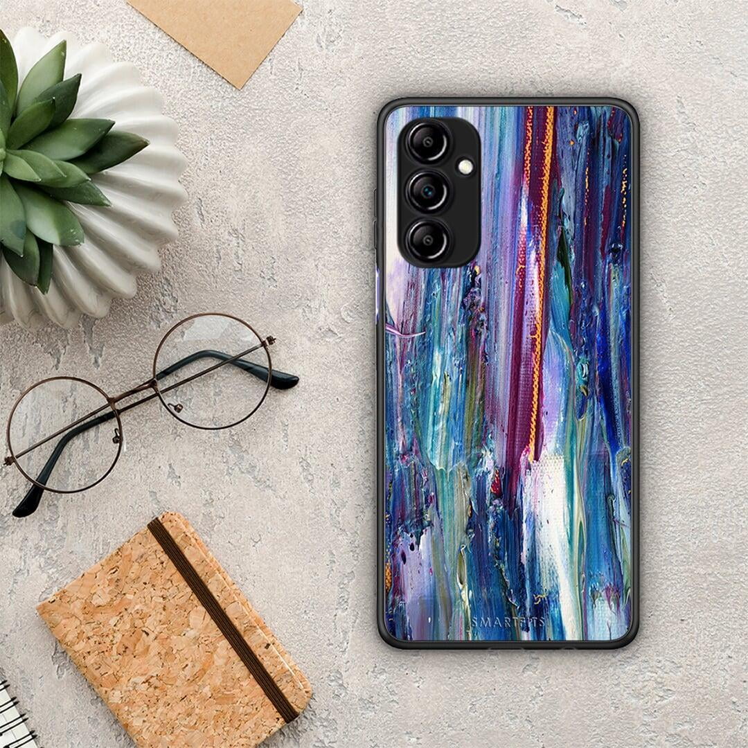 Θήκη Samsung Galaxy A14 / A14 5G Paint Winter από τη Smartfits με σχέδιο στο πίσω μέρος και μαύρο περίβλημα | Samsung Galaxy A14 / A14 5G Paint Winter Case with Colorful Back and Black Bezels