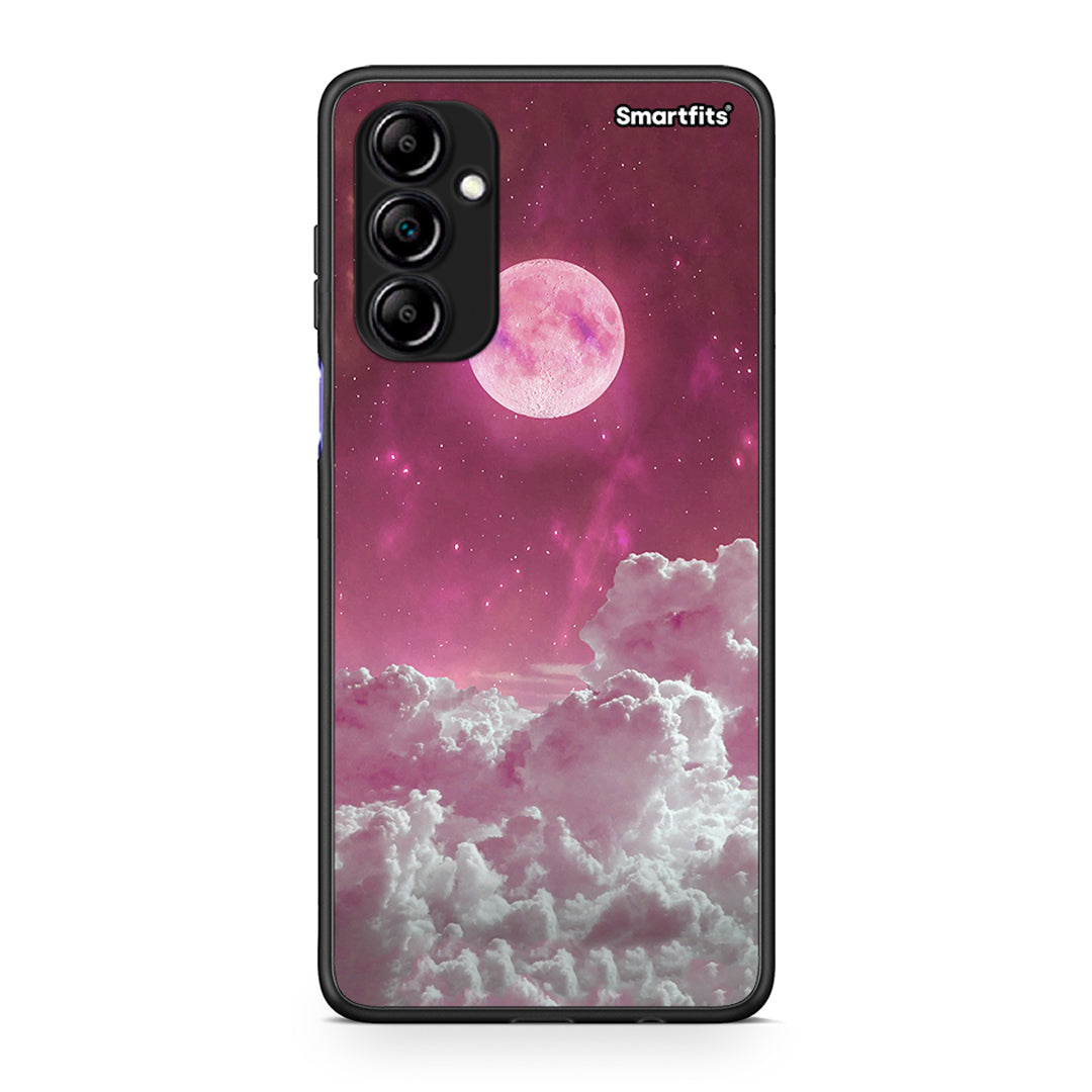 Θήκη Samsung Galaxy A14 / A14 5G Pink Moon από τη Smartfits με σχέδιο στο πίσω μέρος και μαύρο περίβλημα | Samsung Galaxy A14 / A14 5G Pink Moon Case with Colorful Back and Black Bezels
