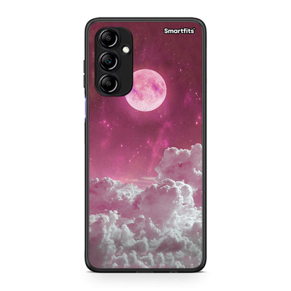 Θήκη Samsung Galaxy A14 / A14 5G Pink Moon από τη Smartfits με σχέδιο στο πίσω μέρος και μαύρο περίβλημα | Samsung Galaxy A14 / A14 5G Pink Moon Case with Colorful Back and Black Bezels