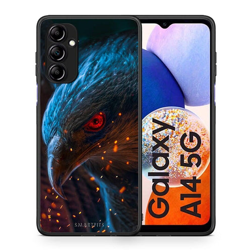 Θήκη Samsung Galaxy A14 / A14 5G PopArt Eagle από τη Smartfits με σχέδιο στο πίσω μέρος και μαύρο περίβλημα | Samsung Galaxy A14 / A14 5G PopArt Eagle Case with Colorful Back and Black Bezels