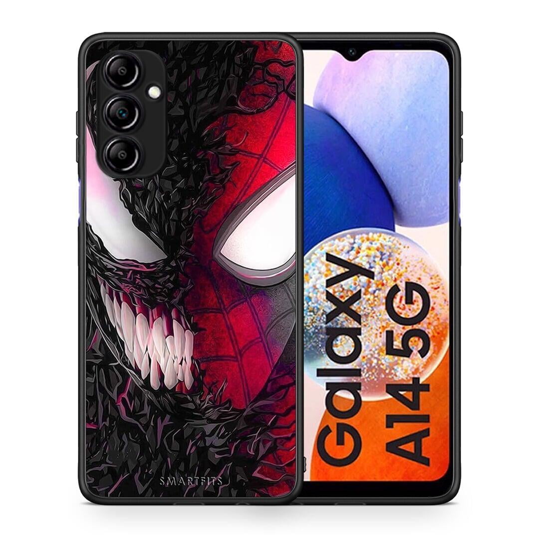 Θήκη Samsung Galaxy A14 / A14 5G PopArt SpiderVenom από τη Smartfits με σχέδιο στο πίσω μέρος και μαύρο περίβλημα | Samsung Galaxy A14 / A14 5G PopArt SpiderVenom Case with Colorful Back and Black Bezels