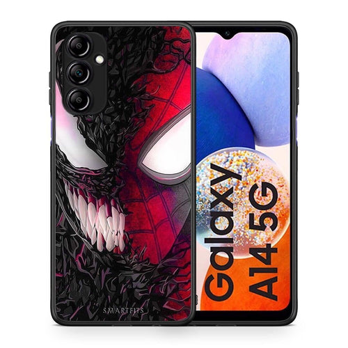 Θήκη Samsung Galaxy A14 / A14 5G PopArt SpiderVenom από τη Smartfits με σχέδιο στο πίσω μέρος και μαύρο περίβλημα | Samsung Galaxy A14 / A14 5G PopArt SpiderVenom Case with Colorful Back and Black Bezels