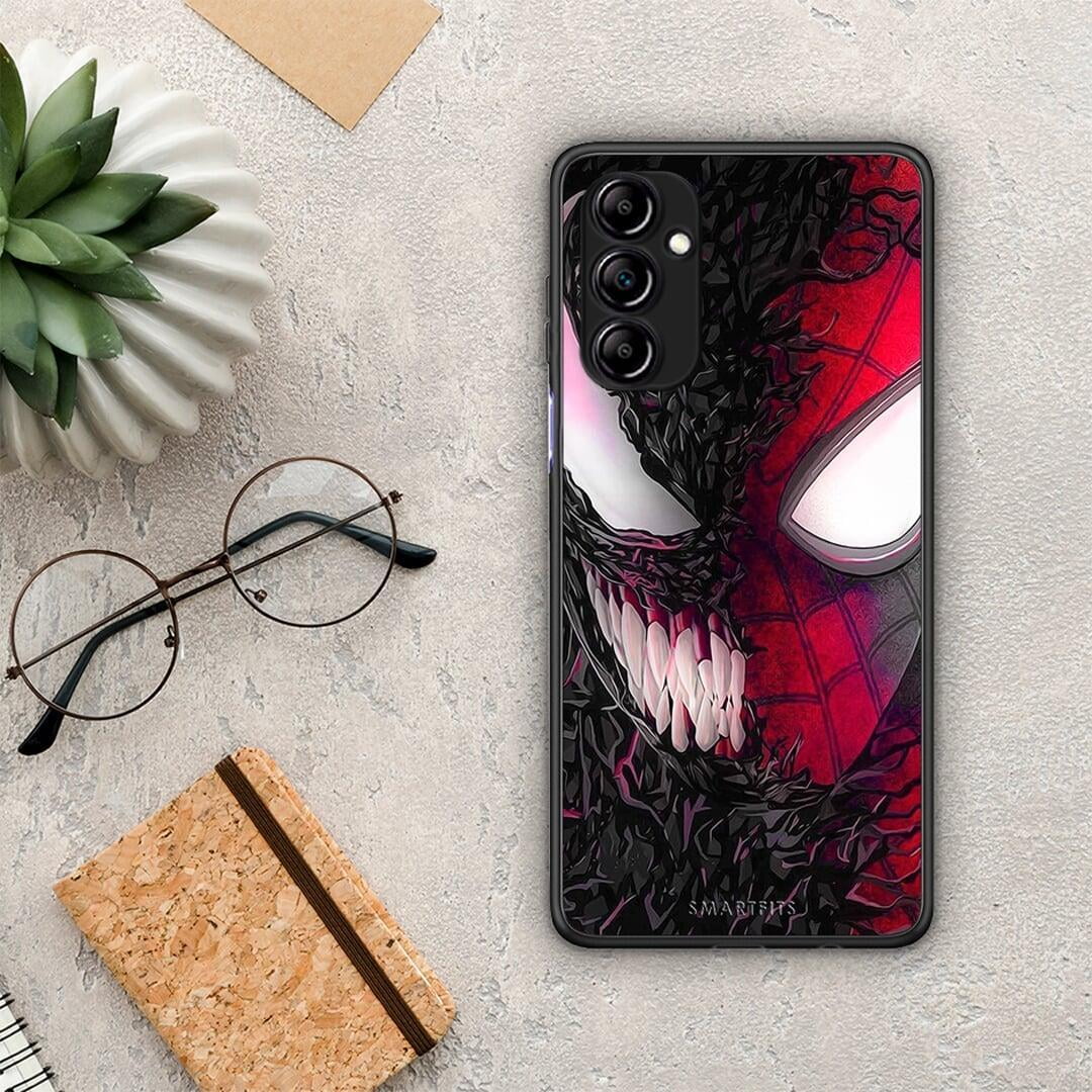 Θήκη Samsung Galaxy A14 / A14 5G PopArt SpiderVenom από τη Smartfits με σχέδιο στο πίσω μέρος και μαύρο περίβλημα | Samsung Galaxy A14 / A14 5G PopArt SpiderVenom Case with Colorful Back and Black Bezels