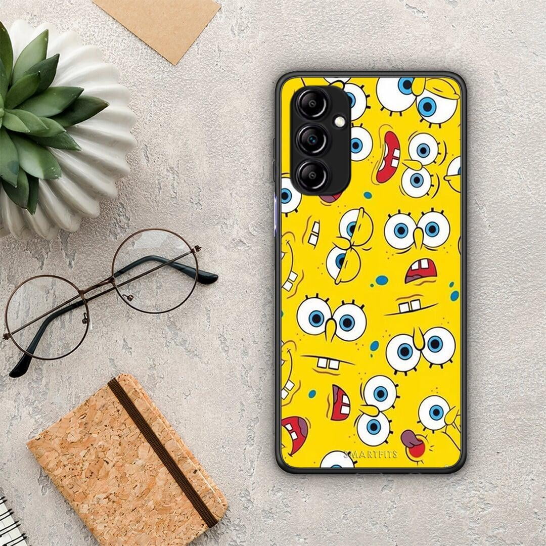 Θήκη Samsung Galaxy A14 / A14 5G PopArt Sponge από τη Smartfits με σχέδιο στο πίσω μέρος και μαύρο περίβλημα | Samsung Galaxy A14 / A14 5G PopArt Sponge Case with Colorful Back and Black Bezels