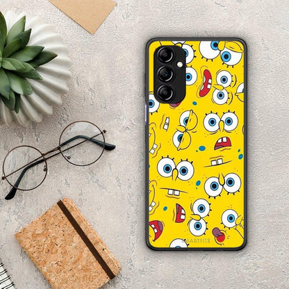 Θήκη Samsung Galaxy A14 / A14 5G PopArt Sponge από τη Smartfits με σχέδιο στο πίσω μέρος και μαύρο περίβλημα | Samsung Galaxy A14 / A14 5G PopArt Sponge Case with Colorful Back and Black Bezels