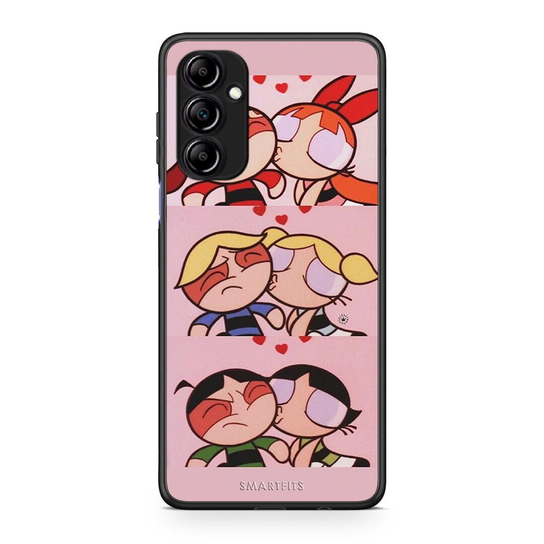 Θήκη Samsung Galaxy A14 / A14 5G Puff Love από τη Smartfits με σχέδιο στο πίσω μέρος και μαύρο περίβλημα | Samsung Galaxy A14 / A14 5G Puff Love Case with Colorful Back and Black Bezels