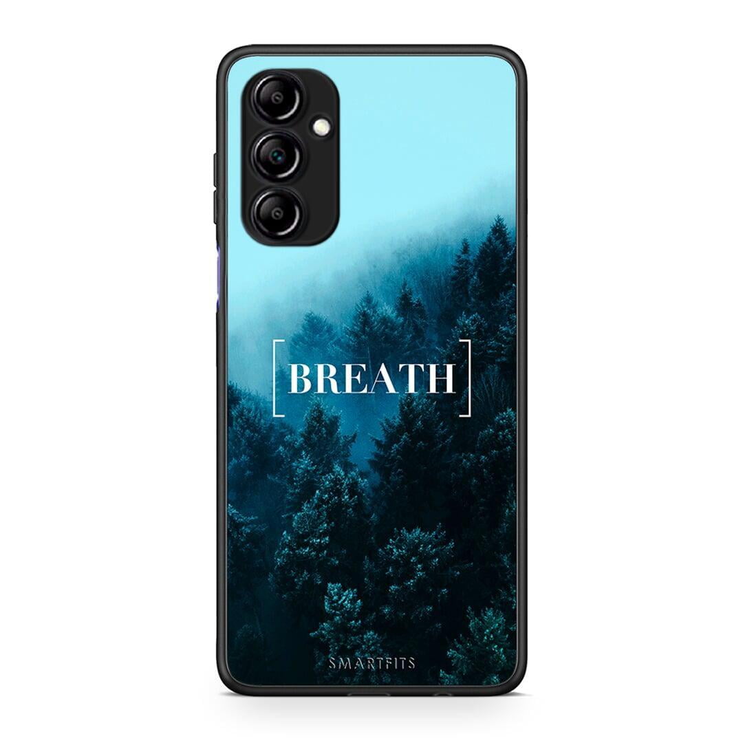 Θήκη Samsung Galaxy A14 / A14 5G Quote Breath από τη Smartfits με σχέδιο στο πίσω μέρος και μαύρο περίβλημα | Samsung Galaxy A14 / A14 5G Quote Breath Case with Colorful Back and Black Bezels