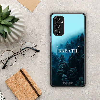 Θήκη Samsung Galaxy A14 / A14 5G Quote Breath από τη Smartfits με σχέδιο στο πίσω μέρος και μαύρο περίβλημα | Samsung Galaxy A14 / A14 5G Quote Breath Case with Colorful Back and Black Bezels