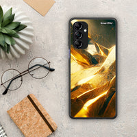 Thumbnail for Θήκη Samsung Galaxy A14 / A14 5G Real Gold από τη Smartfits με σχέδιο στο πίσω μέρος και μαύρο περίβλημα | Samsung Galaxy A14 / A14 5G Real Gold Case with Colorful Back and Black Bezels