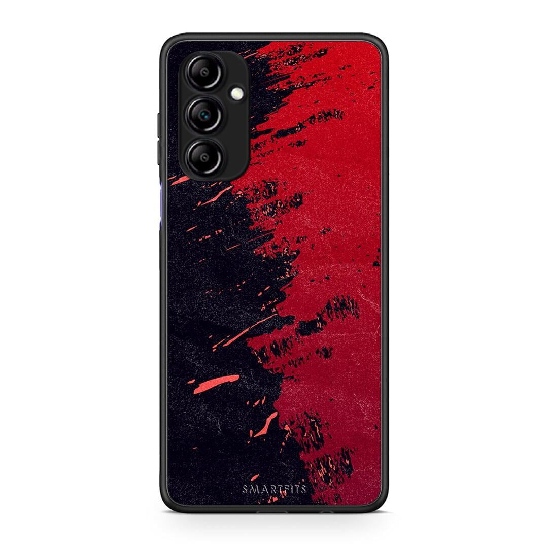 Θήκη Samsung Galaxy A14 / A14 5G Red Paint από τη Smartfits με σχέδιο στο πίσω μέρος και μαύρο περίβλημα | Samsung Galaxy A14 / A14 5G Red Paint Case with Colorful Back and Black Bezels
