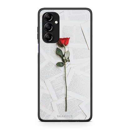 Θήκη Samsung Galaxy A14 / A14 5G Red Rose από τη Smartfits με σχέδιο στο πίσω μέρος και μαύρο περίβλημα | Samsung Galaxy A14 / A14 5G Red Rose Case with Colorful Back and Black Bezels