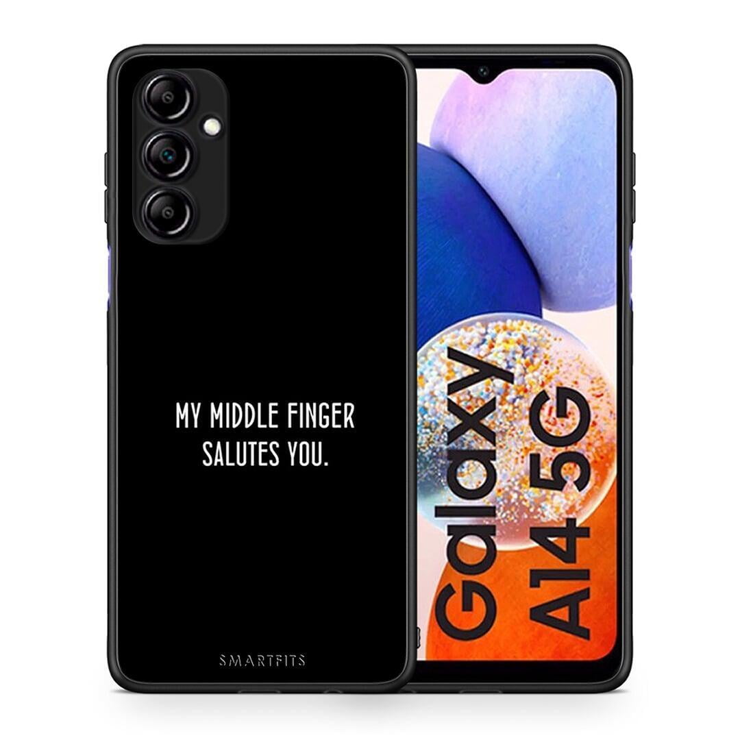 Θήκη Samsung Galaxy A14 / A14 5G Salute από τη Smartfits με σχέδιο στο πίσω μέρος και μαύρο περίβλημα | Samsung Galaxy A14 / A14 5G Salute Case with Colorful Back and Black Bezels
