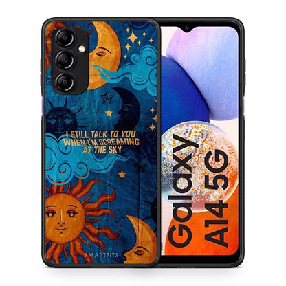 Θήκη Samsung Galaxy A14 / A14 5G Screaming Sky από τη Smartfits με σχέδιο στο πίσω μέρος και μαύρο περίβλημα | Samsung Galaxy A14 / A14 5G Screaming Sky Case with Colorful Back and Black Bezels