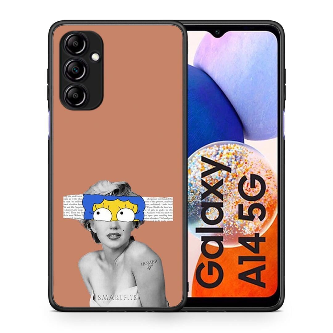 Θήκη Samsung Galaxy A14 / A14 5G Sim Merilyn από τη Smartfits με σχέδιο στο πίσω μέρος και μαύρο περίβλημα | Samsung Galaxy A14 / A14 5G Sim Merilyn Case with Colorful Back and Black Bezels