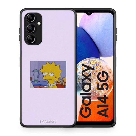 Θήκη Samsung Galaxy A14 / A14 5G So Happy από τη Smartfits με σχέδιο στο πίσω μέρος και μαύρο περίβλημα | Samsung Galaxy A14 / A14 5G So Happy Case with Colorful Back and Black Bezels