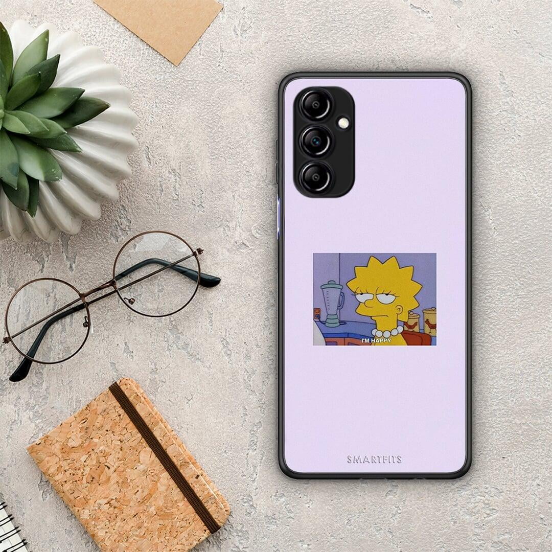 Θήκη Samsung Galaxy A14 / A14 5G So Happy από τη Smartfits με σχέδιο στο πίσω μέρος και μαύρο περίβλημα | Samsung Galaxy A14 / A14 5G So Happy Case with Colorful Back and Black Bezels