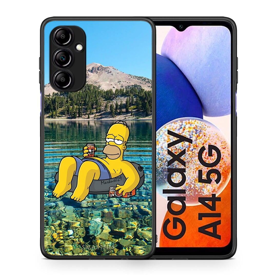 Θήκη Samsung Galaxy A14 / A14 5G Summer Happiness από τη Smartfits με σχέδιο στο πίσω μέρος και μαύρο περίβλημα | Samsung Galaxy A14 / A14 5G Summer Happiness Case with Colorful Back and Black Bezels