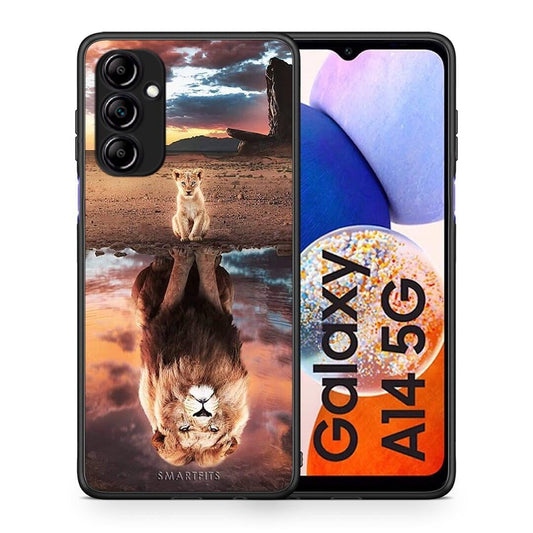 Θήκη Samsung Galaxy A14 / A14 5G Sunset Dreams από τη Smartfits με σχέδιο στο πίσω μέρος και μαύρο περίβλημα | Samsung Galaxy A14 / A14 5G Sunset Dreams Case with Colorful Back and Black Bezels