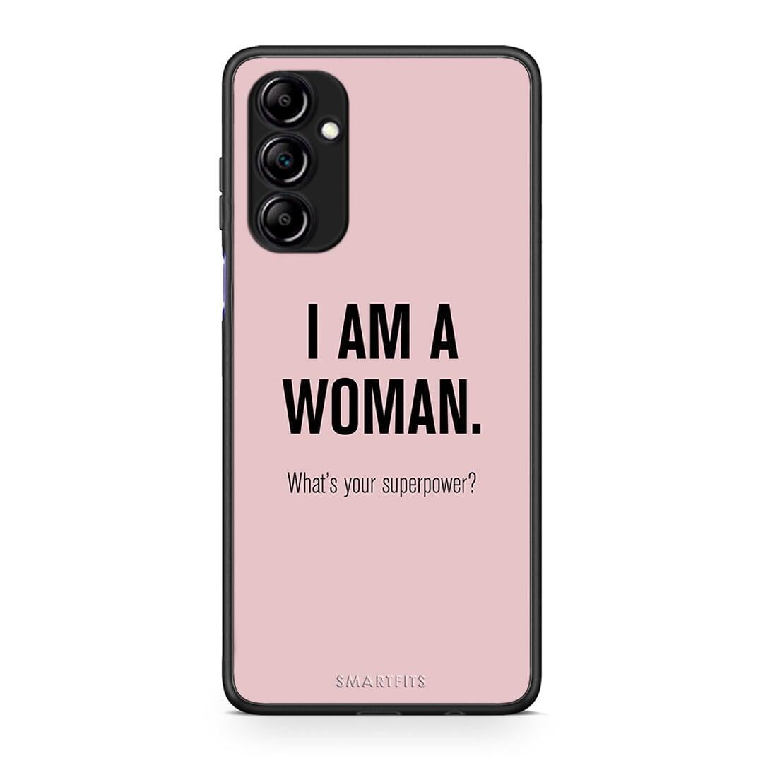 Θήκη Samsung Galaxy A14 / A14 5G Superpower Woman από τη Smartfits με σχέδιο στο πίσω μέρος και μαύρο περίβλημα | Samsung Galaxy A14 / A14 5G Superpower Woman Case with Colorful Back and Black Bezels