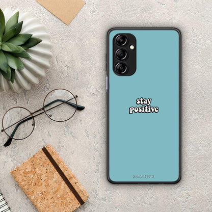 Θήκη Samsung Galaxy A14 / A14 5G Text Positive από τη Smartfits με σχέδιο στο πίσω μέρος και μαύρο περίβλημα | Samsung Galaxy A14 / A14 5G Text Positive Case with Colorful Back and Black Bezels