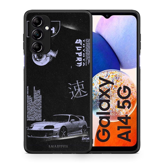 Θήκη Samsung Galaxy A14 / A14 5G Tokyo Drift από τη Smartfits με σχέδιο στο πίσω μέρος και μαύρο περίβλημα | Samsung Galaxy A14 / A14 5G Tokyo Drift Case with Colorful Back and Black Bezels