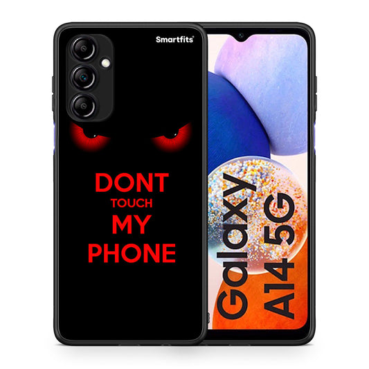 Θήκη Samsung Galaxy A14 / A14 5G Touch My Phone από τη Smartfits με σχέδιο στο πίσω μέρος και μαύρο περίβλημα | Samsung Galaxy A14 / A14 5G Touch My Phone Case with Colorful Back and Black Bezels