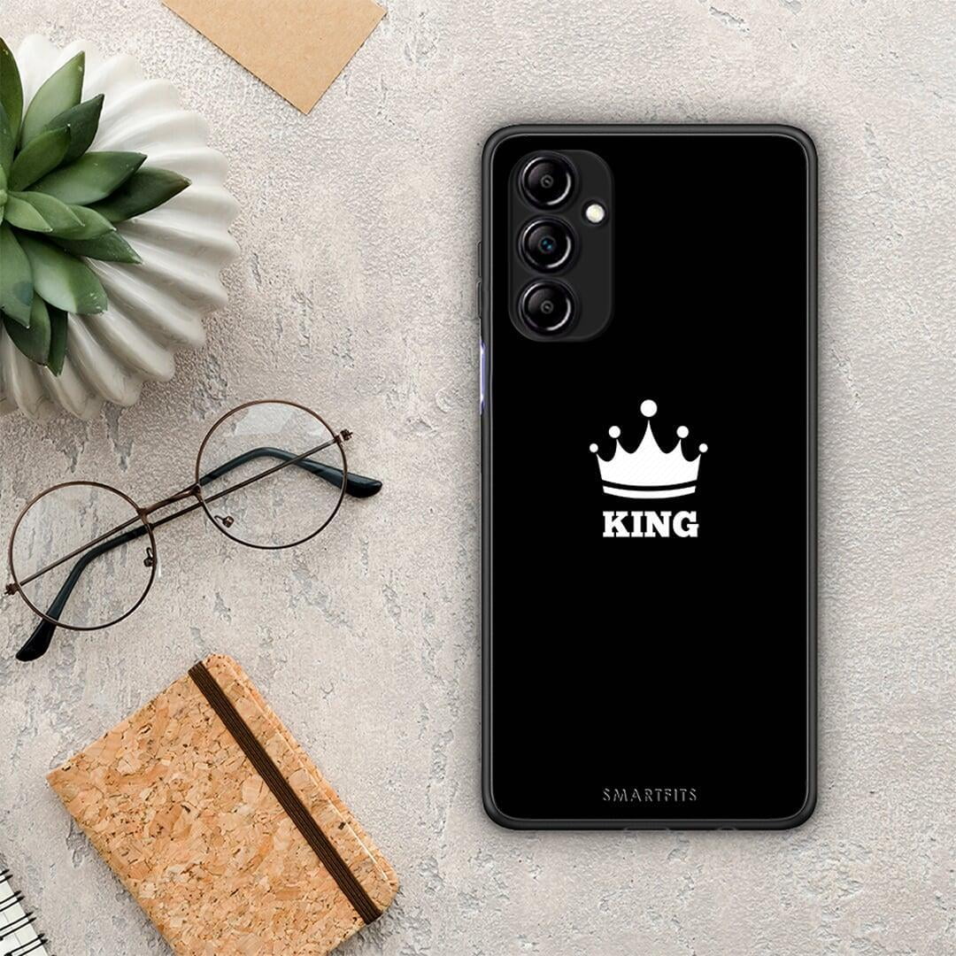 Θήκη Samsung Galaxy A14 / A14 5G Valentine King από τη Smartfits με σχέδιο στο πίσω μέρος και μαύρο περίβλημα | Samsung Galaxy A14 / A14 5G Valentine King Case with Colorful Back and Black Bezels