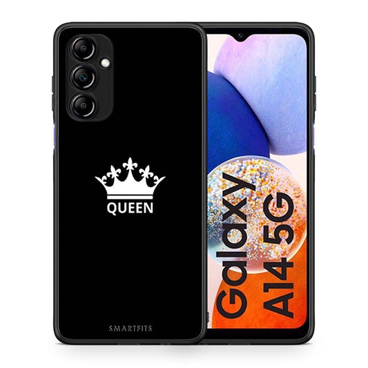 Θήκη Samsung Galaxy A14 / A14 5G Valentine Queen από τη Smartfits με σχέδιο στο πίσω μέρος και μαύρο περίβλημα | Samsung Galaxy A14 / A14 5G Valentine Queen Case with Colorful Back and Black Bezels