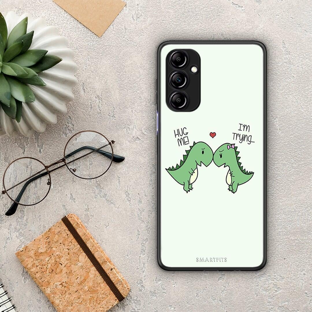 Θήκη Samsung Galaxy A14 / A14 5G Valentine Rex από τη Smartfits με σχέδιο στο πίσω μέρος και μαύρο περίβλημα | Samsung Galaxy A14 / A14 5G Valentine Rex Case with Colorful Back and Black Bezels