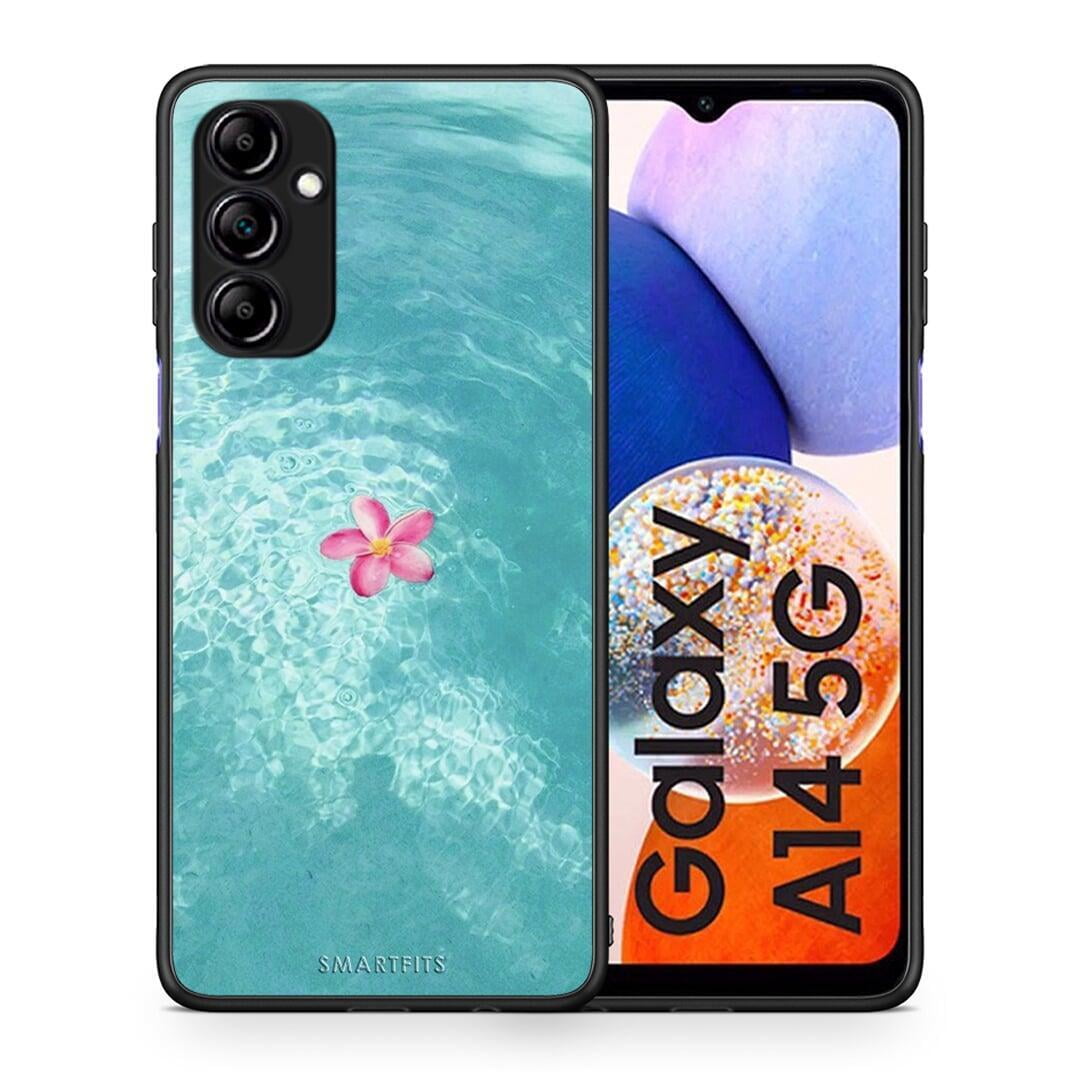 Θήκη Samsung Galaxy A14 / A14 5G Water Flower από τη Smartfits με σχέδιο στο πίσω μέρος και μαύρο περίβλημα | Samsung Galaxy A14 / A14 5G Water Flower Case with Colorful Back and Black Bezels