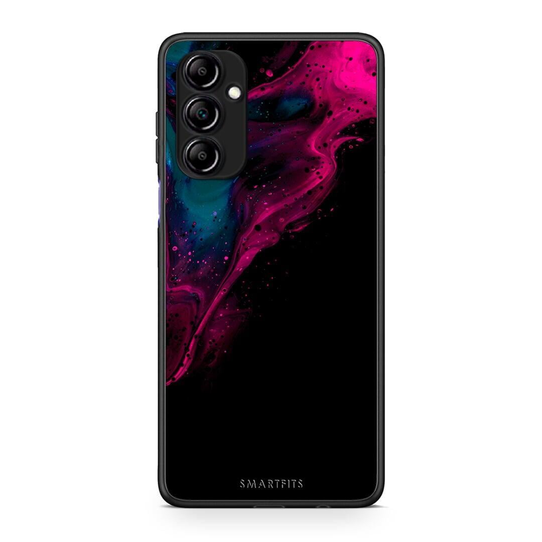 Θήκη Samsung Galaxy A14 / A14 5G Watercolor Pink Black από τη Smartfits με σχέδιο στο πίσω μέρος και μαύρο περίβλημα | Samsung Galaxy A14 / A14 5G Watercolor Pink Black Case with Colorful Back and Black Bezels