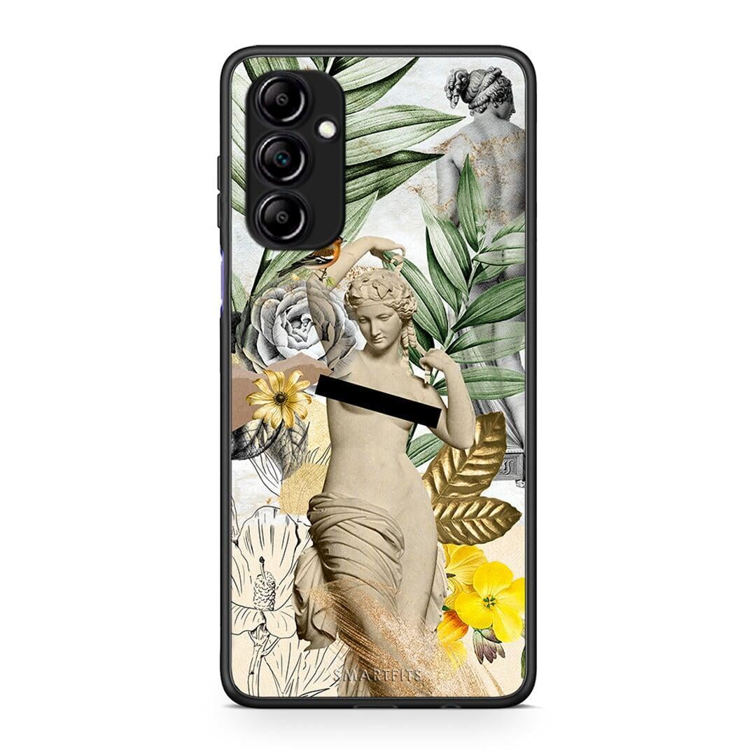 Θήκη Samsung Galaxy A14 / A14 5G Woman Statue από τη Smartfits με σχέδιο στο πίσω μέρος και μαύρο περίβλημα | Samsung Galaxy A14 / A14 5G Woman Statue Case with Colorful Back and Black Bezels