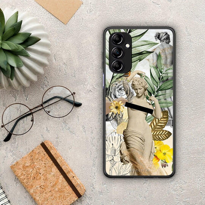 Θήκη Samsung Galaxy A14 / A14 5G Woman Statue από τη Smartfits με σχέδιο στο πίσω μέρος και μαύρο περίβλημα | Samsung Galaxy A14 / A14 5G Woman Statue Case with Colorful Back and Black Bezels