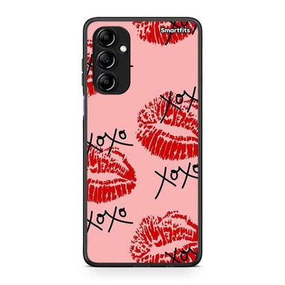Θήκη Samsung Galaxy A14 / A14 5G XOXO Lips από τη Smartfits με σχέδιο στο πίσω μέρος και μαύρο περίβλημα | Samsung Galaxy A14 / A14 5G XOXO Lips Case with Colorful Back and Black Bezels