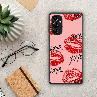 Θήκη Samsung Galaxy A14 / A14 5G XOXO Lips από τη Smartfits με σχέδιο στο πίσω μέρος και μαύρο περίβλημα | Samsung Galaxy A14 / A14 5G XOXO Lips Case with Colorful Back and Black Bezels