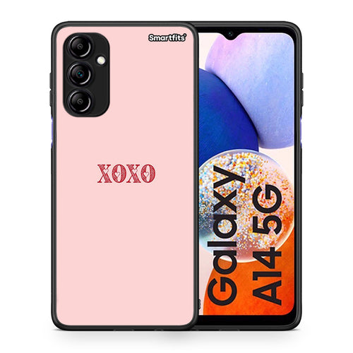 Θήκη Samsung Galaxy A14 / A14 5G XOXO Love από τη Smartfits με σχέδιο στο πίσω μέρος και μαύρο περίβλημα | Samsung Galaxy A14 / A14 5G XOXO Love Case with Colorful Back and Black Bezels