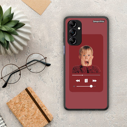 Θήκη Samsung Galaxy A14 / A14 5G Xmas Alone Music από τη Smartfits με σχέδιο στο πίσω μέρος και μαύρο περίβλημα | Samsung Galaxy A14 / A14 5G Xmas Alone Music Case with Colorful Back and Black Bezels