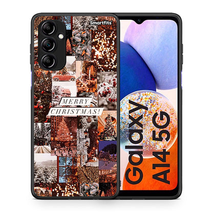 Θήκη Samsung Galaxy A14 / A14 5G Xmas Collage από τη Smartfits με σχέδιο στο πίσω μέρος και μαύρο περίβλημα | Samsung Galaxy A14 / A14 5G Xmas Collage Case with Colorful Back and Black Bezels