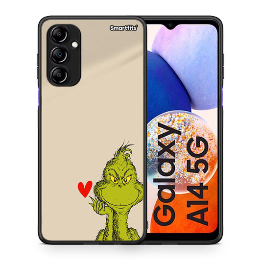 Θήκη Samsung Galaxy A14 / A14 5G Xmas Grinch από τη Smartfits με σχέδιο στο πίσω μέρος και μαύρο περίβλημα | Samsung Galaxy A14 / A14 5G Xmas Grinch Case with Colorful Back and Black Bezels